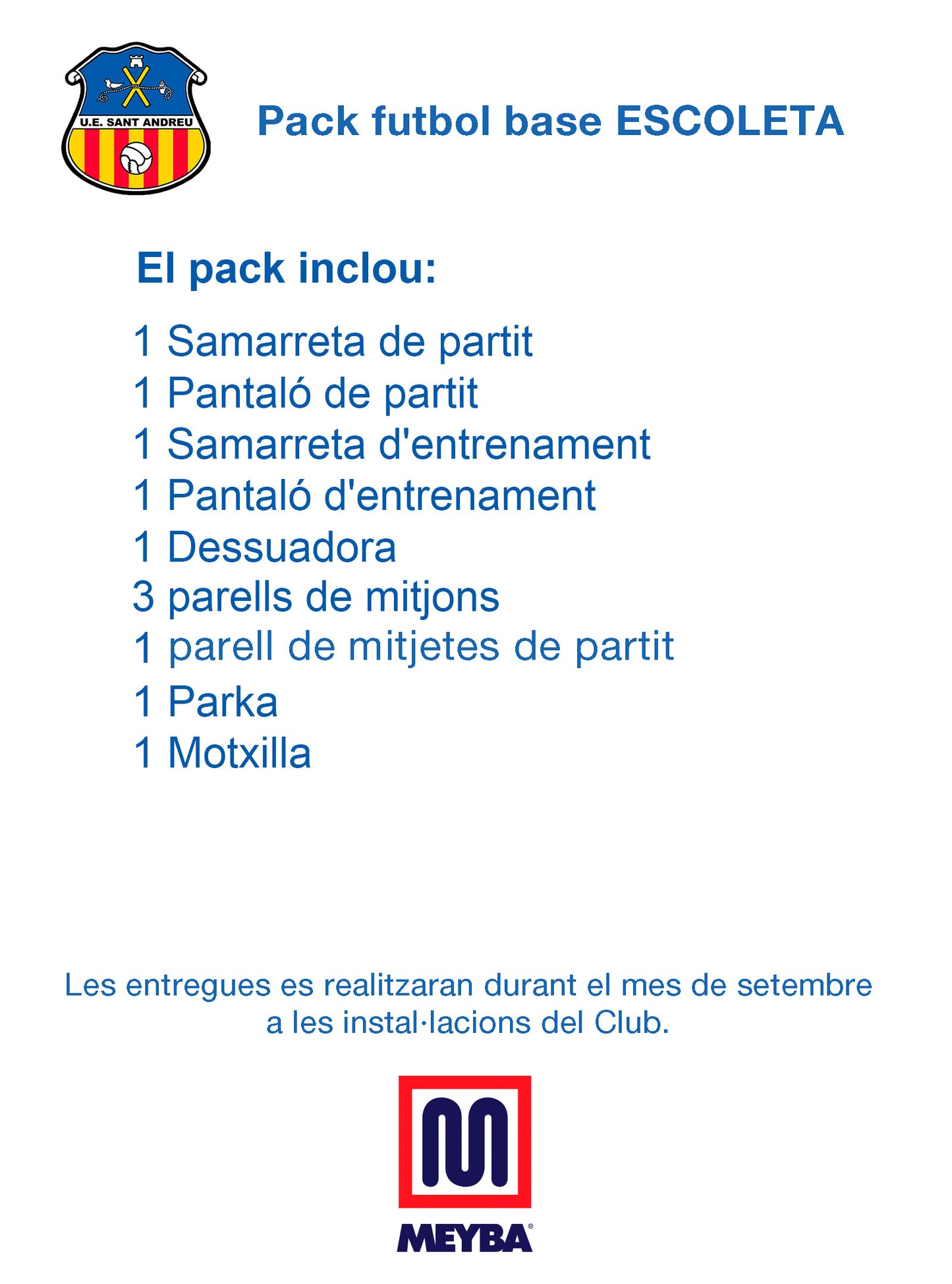Pack escoleta amb partit